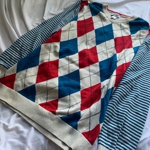 Red & Blue Argyle Sweater 🚗
